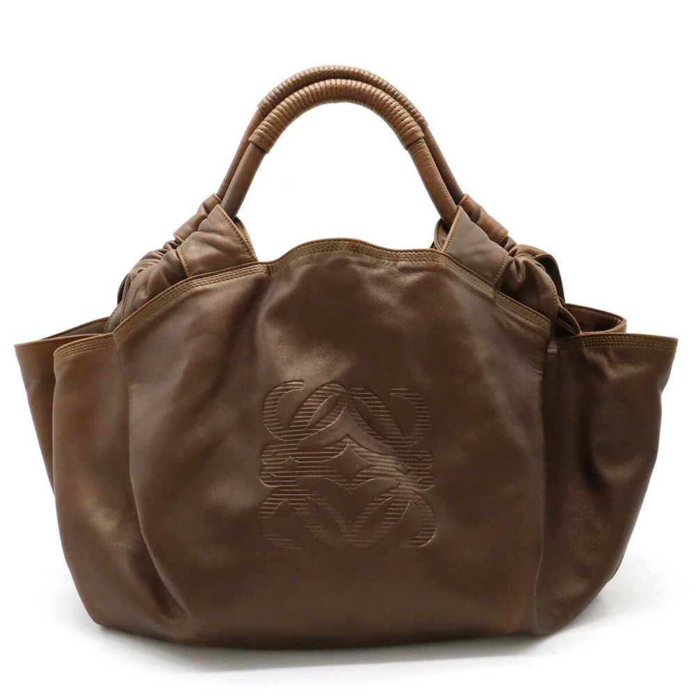 Loewe Anagram Nappa Aire Handbag Leather Metallic Brown